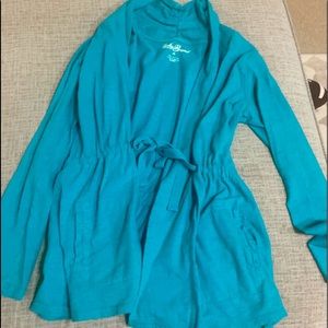 Turquoise long cardigan